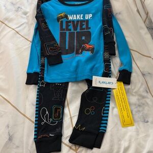 Carter's Blue and Black Gaming Pajama Set 4 pc  size 4 snug fit new